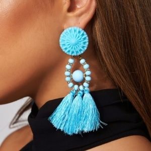 Tassel earrings in red or dark blue only